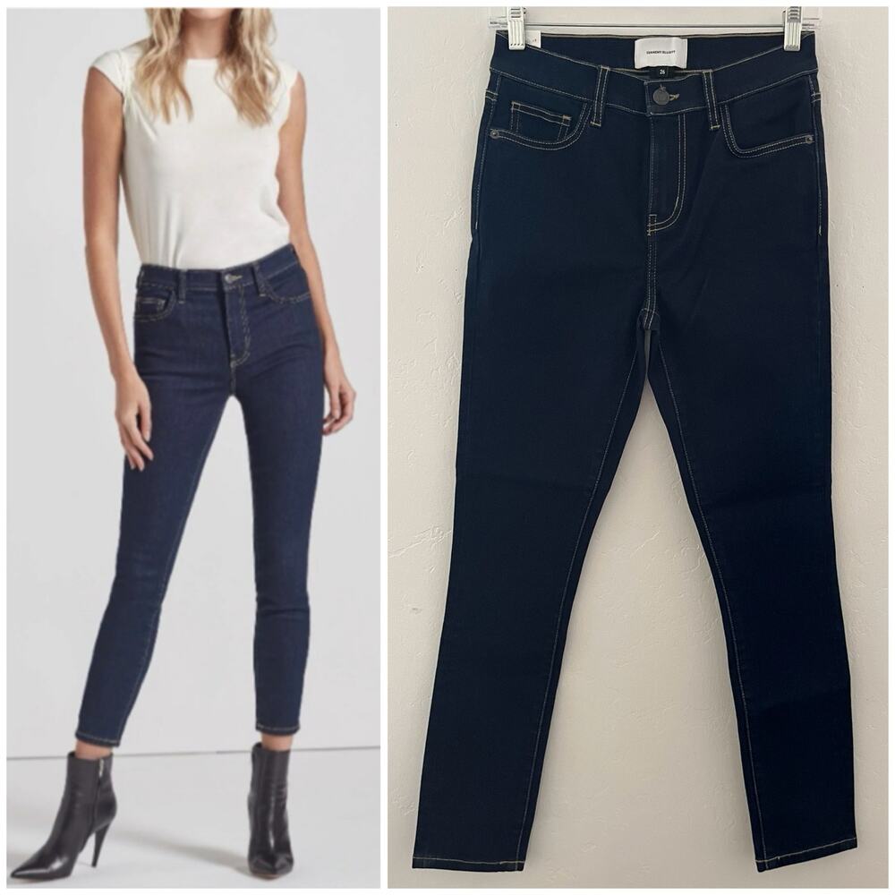 Current/Elliott Size 26 The High Waist Stiletto Jeans Skinny Ankle in Indigo NEW